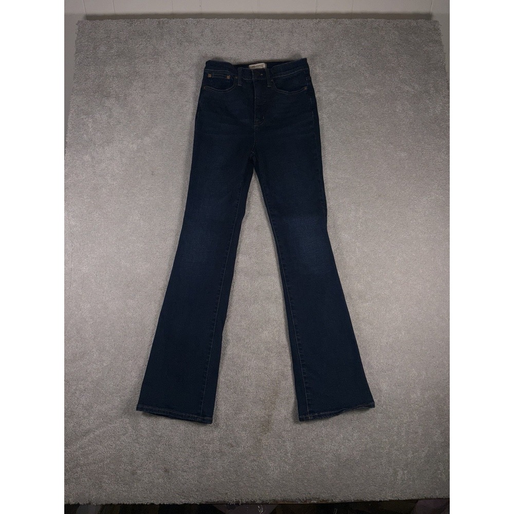 Madewell Jeans Womens 26 Blue Skinny Flare Dark Wash High Rise Stretch Denim